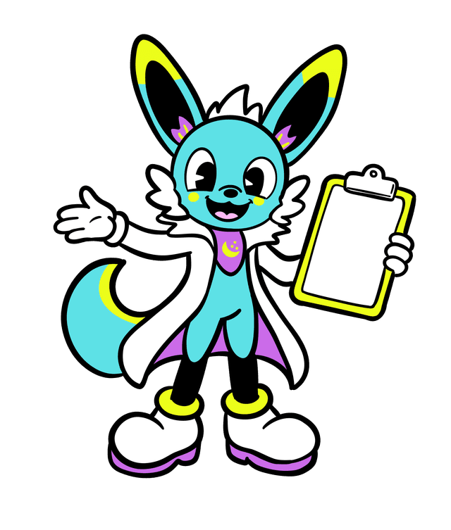 Mascota presentando productos